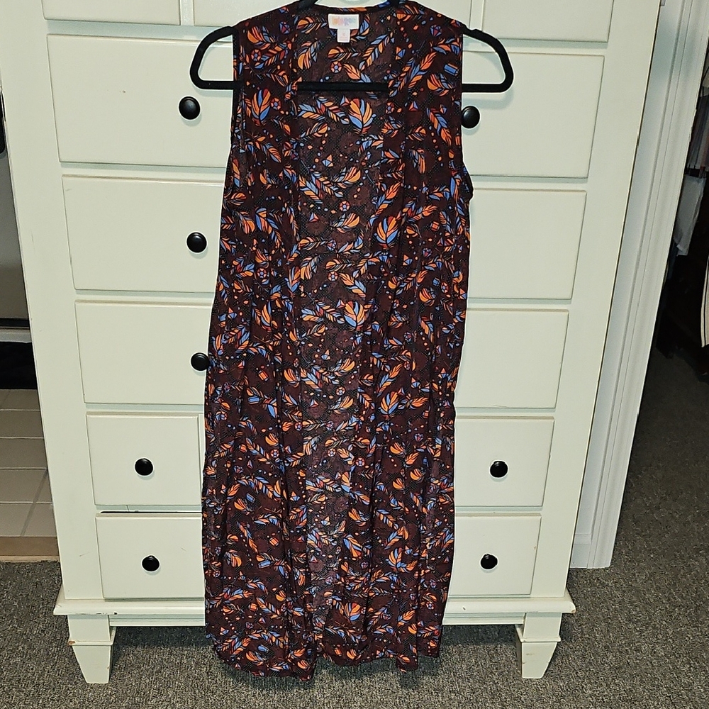 LuLaRoe Dark Floral Duster Vest